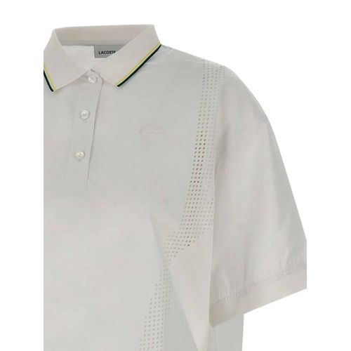 Lacoste Polo À Détails De Perforations - Blanc