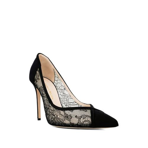 Andrea Wazen Escarpins Nora Lace 105 Mm En Daim - Noir