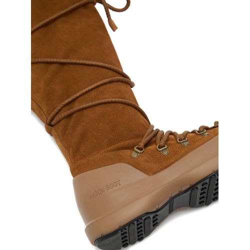 Moon Boot Bottines En Daim À Lacets - Marron