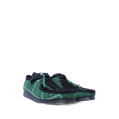 Clarks Originals Bottines Wallabee À Carreaux En Tweed - Vert