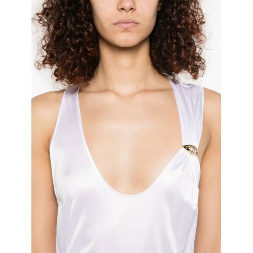 Elisabetta Franchi Débardeur En Jersey À Bijou Logo - Blanc