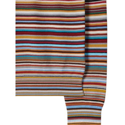 Paul Smith Pull En Coton À Rayures Multiples - Rouge