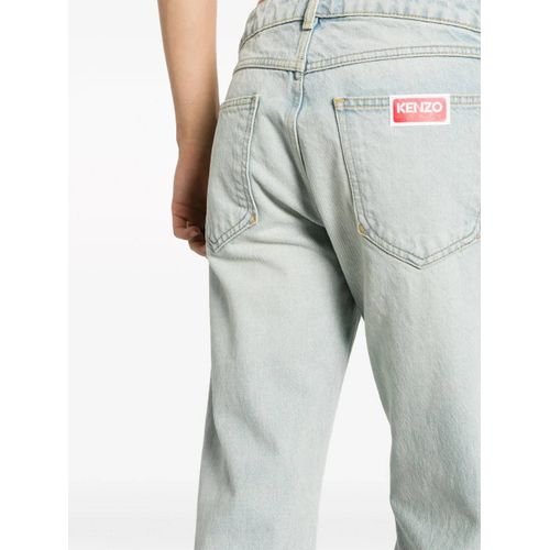 Kenzo Jean Slim À Patch Logo - Bleu