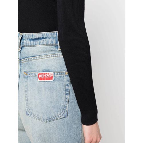 Kenzo Jean Ample À Patch Logo - Bleu