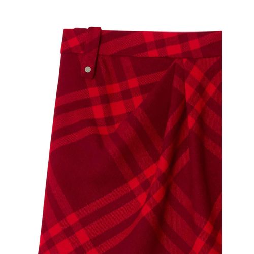 Burberry Minijupe En Laine À Carreaux - Rouge