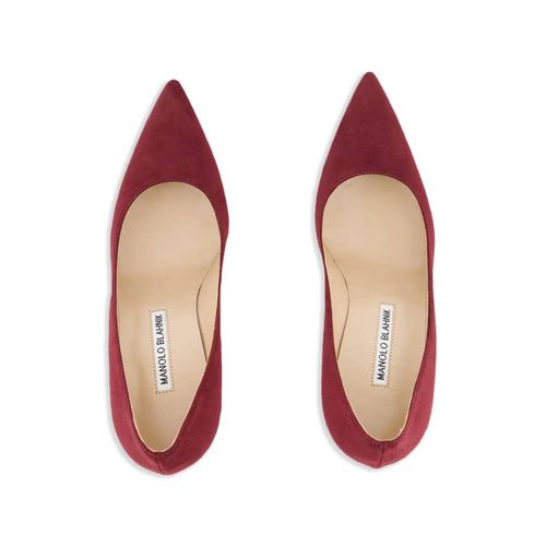 Manolo Blahnik Escarpins En Daim À Bout Pointu 70 Mm - Rouge