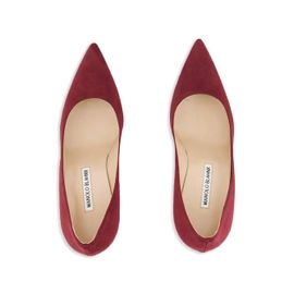 Manolo Blahnik Escarpins En Daim À Bout Pointu 70 Mm - Rouge