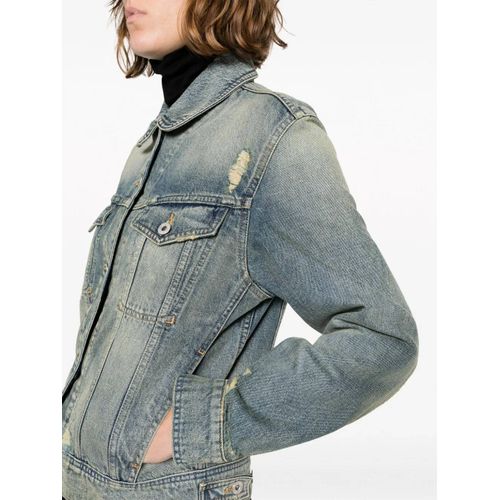 Kenzo Veste En Jean À Col Claudine - Bleu