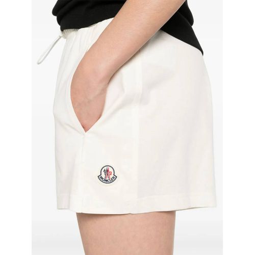Moncler Short En Jersey À Logo Appliqué - Blanc