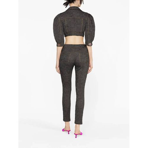 Moschino Veste Crop À Ornements En Cristal - Noir