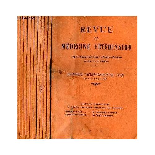 Revue De Medecine Veterinaire - 11 Numeros 11 Volumes - Janvier + Fevrier + Mars + Avril + Mai + Juin + Juillet + Aout-Septembre + Octobre + Novembre + Decembre 1959.