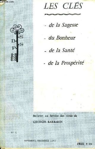 Les Cles N°9 Nov Dec 1967 - Bulletin Au Service Des Amis De Georges Barbarin.