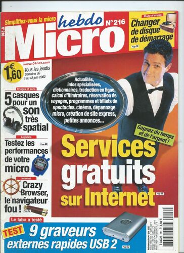 Micro Hebdo , Logiciels, Internet, Cd-Rom Et Jeux, Mobiles Et Portables, Images Et Son  06/06/2002 Bratisla Boys