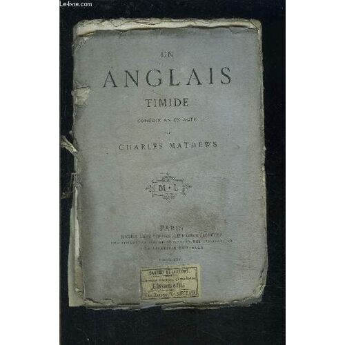 Un Anglais Timide- Comedie En Un Acte- Vendu En L Etat