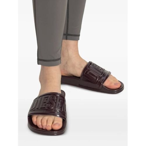 Diesel Claquettes Sa-Mayemi À Logo Embossé - Marron