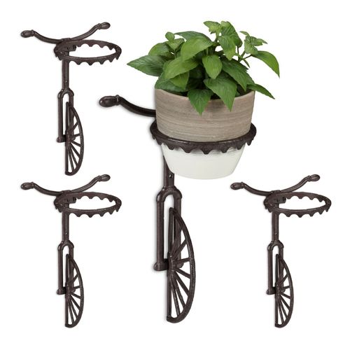 Relaxdays 4x Supports Pot De Fleurs Mural Porte Fleurs Décoration Murale Fonte