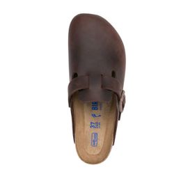 Birkenstock Mules Boston En Cuir - Marron