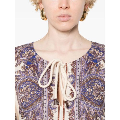 Zimmermann Robe-Caftan Ottie En Lin - Tons Neutres