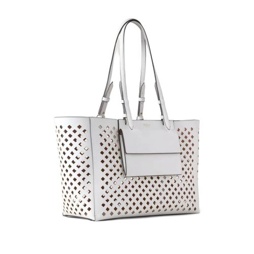 Mulberry sac à main cuir à design perforé - Blanc