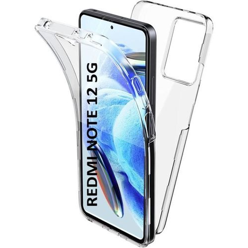 Coque Pour Xiaomi Redmi Note 12 5g - Housse Etui 360 Intégrale Transparent 2 Parties Avant Arrière Emboitable.