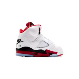 Nike Kids Baskets Air Jordan 5 'white/Fire Red' - Blanc
