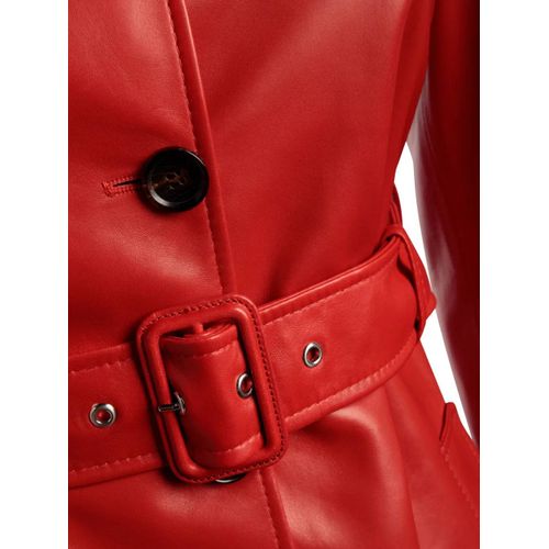 Bally Manteau En Cuir Nappa - Rouge