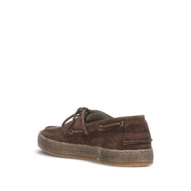 Corvari Chaussures Bateau En Daim À Lacets - Marron