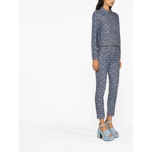 Moschino Veste En Jean À Motif Monogrammé - Bleu