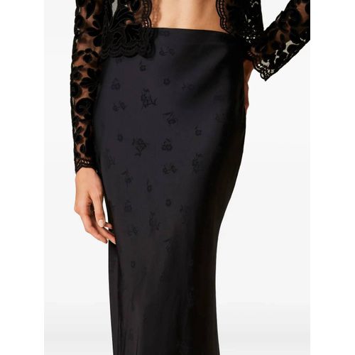 Twinset Jupe À Fleurs En Jacquard - Noir