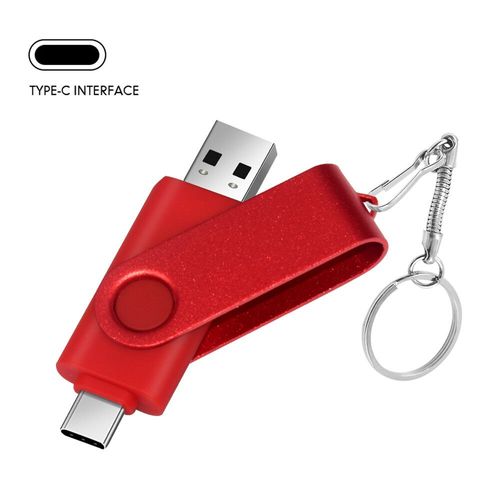 Clé USB 2.0 en métal 2 en 1 pour smartphone,support à mémoire de 64 Go 128 Go,type-c,lecteur flash pour touristes à grande vitesse - Type Red-128 Go