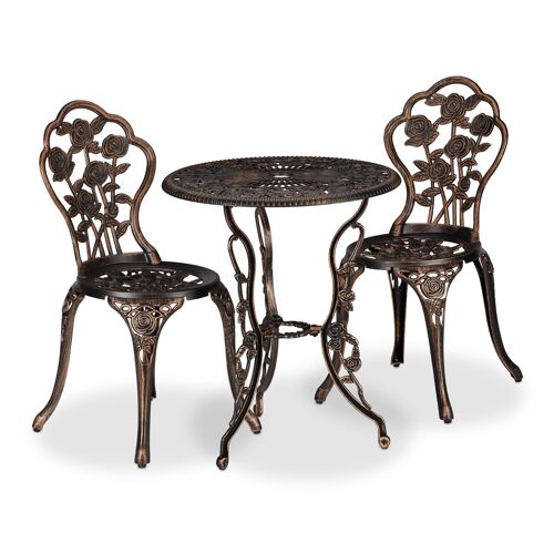Relaxdays Ensemble Bistrot 3 Pièces Meubles Balcon Vintage Salon Jardin Set Bistrot