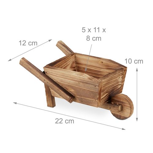 Relaxdays Bac Plantes En Bois, Décoration Jardin Jeu De 2, Brouette Pour Plantes, Chariot