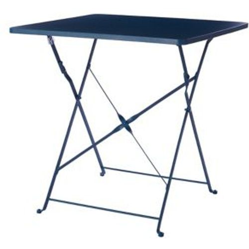 Table De Jardin En Métal Goodhome Saba Bleu 70 X 70 Cm