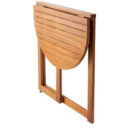 Table De Jardin Demi-Lune En Acacia Goodhome Virginia 70 X 47 Cm