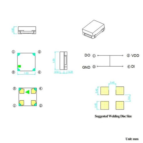 Mini Puce Led Smd Adressable,Lampe À Diode,Pixel Numérique Rvb,Document Complet,Ws2812b,5v,Ws2812,5050,3528,4020,1204,1209,0807,2020 - Type 100pcs