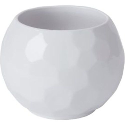 Pot Sph?Rique Nid D'abeille Blanc - 14?Cm