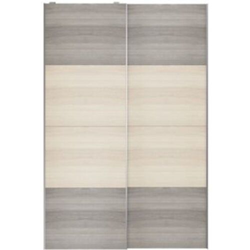 Portes de placard coulissantes 2 vantaux panneaux effet ch?ne et ch?ne gris? GoodHome Atomia H. 225 x L. 150 x ?p. 5 5 c