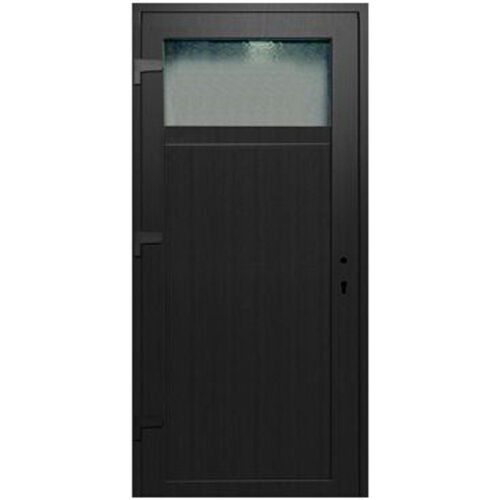 Porte de service pvc gris anthracite 80 x h.205 cm poussant droit