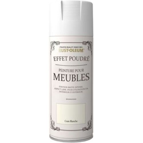 Peinture pour meubles a?rosol Rust-Oleum craie blanche effet poudr? 400ml