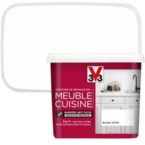 Peinture de r?novation meuble cuisine V33 blanc satin 750ml
