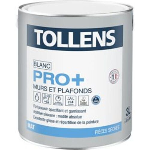 Peinture murs et plafonds Tollens pro+ mat 3L