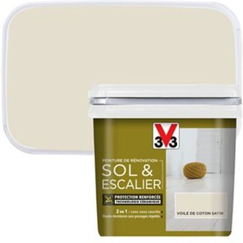 Peinture de r?novation sol et escalier V33 voile de coton satin 0 75L