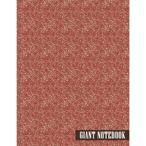 Jumbo Sized Notebook: Wide Ruled Giant Notebook | Beautiful Retro Vintage Floral Red Dot Matte Cover | Large Blank Lined Journal |500 Pages Cream ... For Professionals, Students, Artists, Writers