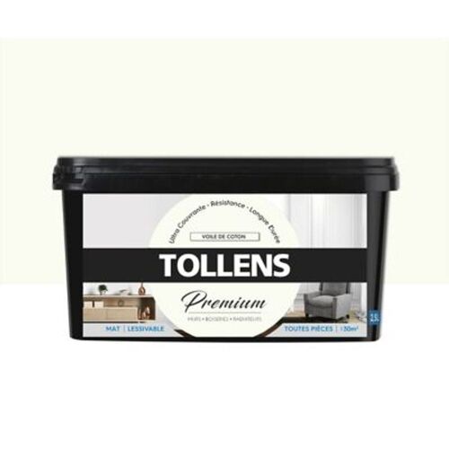 Peinture Tollens premium murs  boiseries et radiateurs voile de coton mat 2 5L