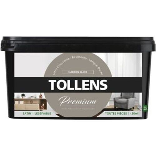 Peinture Tollens premium murs  boiseries et radiateurs marron glac? satin 2 5L
