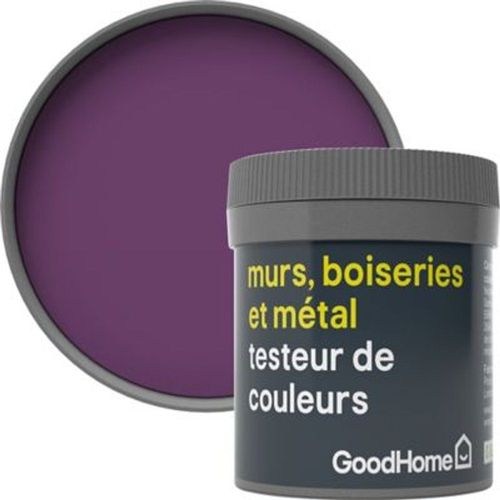 Testeur peinture r?sistante murs boiseries et métal GoodHome violet Shizuoka mat 50ml