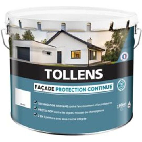 Peinture fa?ade Tollens protection continue blanc 10L