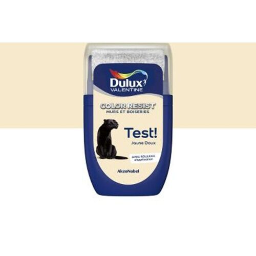 Testeur peinture murs et boiseries Dulux Valentine Color Resist jaune doux mat 30ml