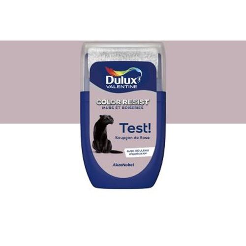 Testeur peinture murs et boiseries Dulux Valentine Color Resist soup?on de rose mat 30ml
