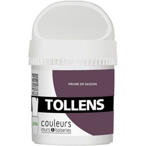 Testeur peinture murs et boiseries Tollens prune de saison satin 50ml